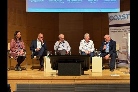 Session 4 speakers Gitte Livbjerg, Maurice Delattre, Howard Knott, John Garner and David Surplus discuss Green Corridors